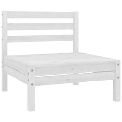 vidaXL Garden Middle Sofa Outdoor Sofa Sectional Sofa White Solid Wood Pine