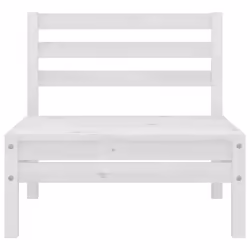 vidaXL Garden Middle Sofa Outdoor Sofa Sectional Sofa White Solid Wood Pine