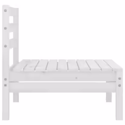 vidaXL Garden Middle Sofa Outdoor Sofa Sectional Sofa White Solid Wood Pine
