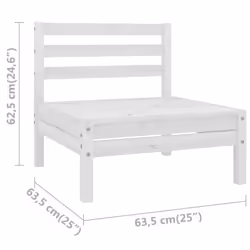 vidaXL Garden Middle Sofa Outdoor Sofa Sectional Sofa White Solid Wood Pine - Additional view 5