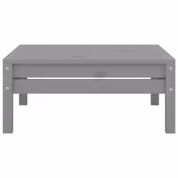 vidaXL Solid Pinewood Garden Footstool Grey Wooden Patio Footrest Ottoman