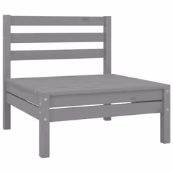 vidaXL 2x Solid Pinewood Garden Middle Sofas Grey Outdoor Sectional Middle Sofa - Additional view 2