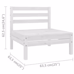 vidaXL 4x Solid Pinewood Garden Middle Sofas White Sectional Middle Sofa Seat - Additional view 4