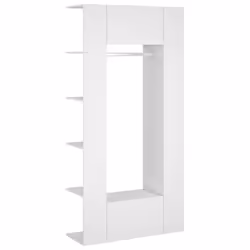 vidaXL 2x Hallway Cabinets White Engineered Wood Hallway Storage Wardrobe