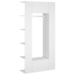 vidaXL 2x Hallway Cabinets White Engineered Wood Hallway Storage Wardrobe