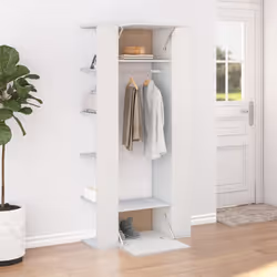 vidaXL 2x Hallway Cabinets White Engineered Wood Hallway Storage Wardrobe