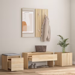 vidaXL Hallway Furniture Set Sonoma Oak Engineered Wood Bench and Coat Rack