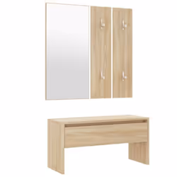 vidaXL Hallway Furniture Set Sonoma Oak Engineered Wood Bench and Coat Rack - Additional view 5