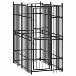 vidaXL Outdoor Dog Kennel Steel 1.84 m? Puppy Enclosure Dog Supply Cage House