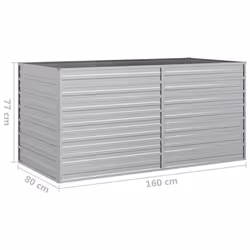 vidaXL Garden Raised Bed 160 cm Galvanized Steel Silver Planter Flower Box - Additional view 3