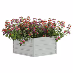 vidaXL Garden Raised Bed 129x45 cm Galvanized Steel Silver Flower Box Pot - Additional view 2