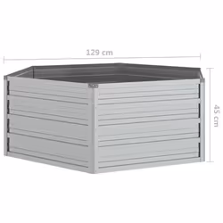 vidaXL Garden Raised Bed 129x45 cm Galvanized Steel Silver Flower Box Pot - Additional view 3