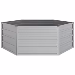 vidaXL Garden Raised Bed 129x45 cm Galvanized Steel Silver Flower Box Pot - Additional view 4