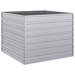 vidaXL Garden Raised Bed 100x100x77 cm Galvanized Steel Silver Flower Box Pot