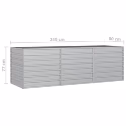 vidaXL Garden Raised Bed 240 cm Galvanized Steel Silver Planter Flower Box - Additional view 3