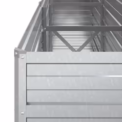 vidaXL Garden Raised Bed 240x40x77 cm Galvanized Steel Silver Flower Box Pot