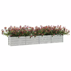 vidaXL Garden Raised Bed 320x40x45 cm Galvanized Steel Silver Flower Box Pot