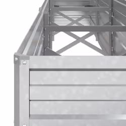 vidaXL Garden Raised Bed 320x40x45 cm Galvanized Steel Silver Flower Box Pot - Additional view 5