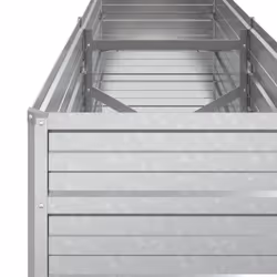 vidaXL Garden Raised Bed 160x40x45 cm Galvanized Steel Silver Flower Box Pot - Additional view 5