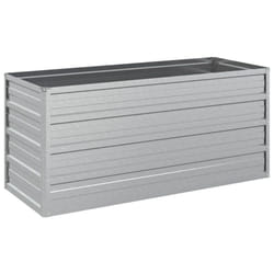 vidaXL Garden Raised Bed 100x40x45 cm Galvanized Steel Silver Flower Box Pot