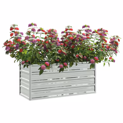vidaXL Garden Raised Bed 100x40x45 cm Galvanized Steel Silver Flower Box Pot