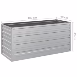 vidaXL Garden Raised Bed 100x40x45 cm Galvanized Steel Silver Flower Box Pot