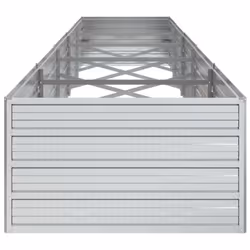 vidaXL Garden Raised Bed 400x80x45 cm Galvanized Steel Silver Flower Box Pot - Additional view 4