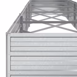 vidaXL Garden Raised Bed 400x80x45 cm Galvanized Steel Silver Flower Box Pot - Additional view 5