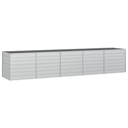 vidaXL Garden Raised Bed 400x80x77 cm Galvanized Steel Silver Flower Box Pot
