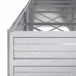 vidaXL Garden Raised Bed 400x80x77 cm Galvanized Steel Silver Flower Box Pot - Additional view 5