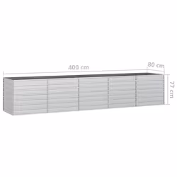 vidaXL Garden Raised Bed 400x80x77 cm Galvanized Steel Silver Flower Box Pot - Additional view 6
