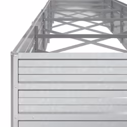 vidaXL Garden Raised Bed 480x80x45 cm Galvanized Steel Silver Flower Box Pot - Additional view 5