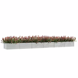 vidaXL Garden Raised Bed 600x80x45 cm Galvanized Steel Silver Flower Box Pot - Additional view 2