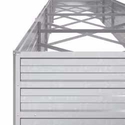 vidaXL Garden Raised Bed 600x80x45 cm Galvanized Steel Silver Flower Box Pot - Additional view 5