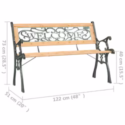 VidaXL 317118 outdoor bench Wood, Iron, Polyvinyl chloride (PVC) - Additional view 8