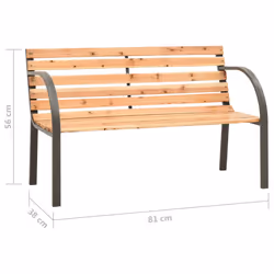 VidaXL 317119 outdoor bench Wood, Steel - Additional view 6