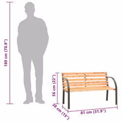 VidaXL 317119 outdoor bench Wood, Steel - Additional view 7