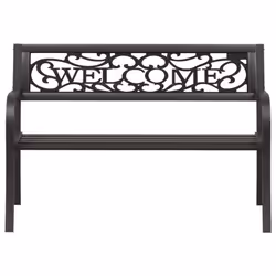 vidaXL Twin Garden Bench Porch Patio Bench Chair Outdoor Bench Seat Steel - black, 125 cm