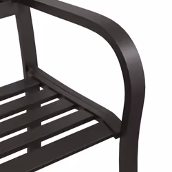 vidaXL Twin Garden Bench Porch Patio Bench Chair Outdoor Bench Seat Steel - black, 125 cm - Additional view 5