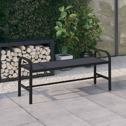 vidaXL Patio Bench 49"" Steel and WPC Black