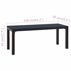 vidaXL Garden Bench Park Patio Bench Seat Outdoor Seating Bench Steel and WPC - black - Additional view 5