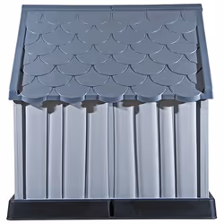 vidaXL Dog House Grey Plastic Outdoor Garden Dog Pet Supply Cage Kennel Cabin - Additional view 6