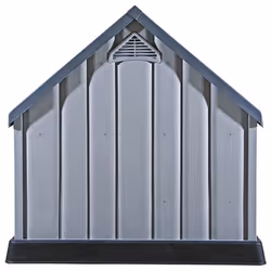 vidaXL Dog House Grey Plastic Outdoor Garden Dog Pet Supply Cage Kennel Cabin - Additional view 7