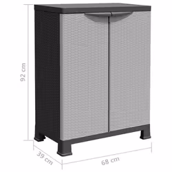 vidaXL Plastic Cabinet Rattan Design Home Organiser Storage Locker Cabinet - Additional view 7