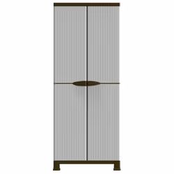 vidaXL Plastic Cabinet Rattan Design Home Organiser Storage Locker Cabinet - Additional view 5