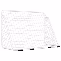 vidaXL Football Goal with Net White Steel Outdoor Soccer Training Equipment - Additional view 4
