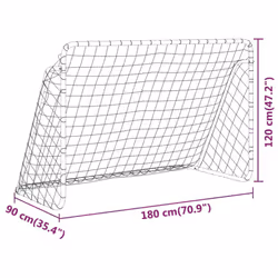 vidaXL Football Goal with Net White Steel Outdoor Soccer Training Equipment - Additional view 5
