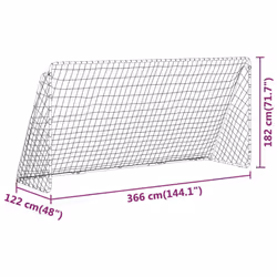 vidaXL Football Goal with Net White Steel Outdoor Soccer Training Equipment