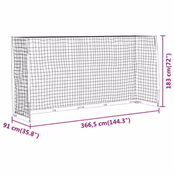 vidaXL Soccer Goal Steel Portable Football Goal 184x91x124.5/366.5x91x183 cm - 366.5 x 91 x 183 cm - Additional view 5