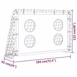vidaXL Soccer Goal Training Net Steel Football Training Goal with Aiming Wall